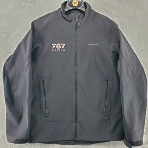 Patagonia Jacket‎ mens medium Black Full Zip Softshell Polartec 787 racing